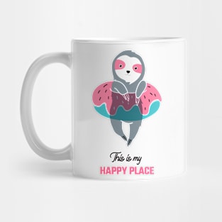 This is my happy place sloth swimming Mug